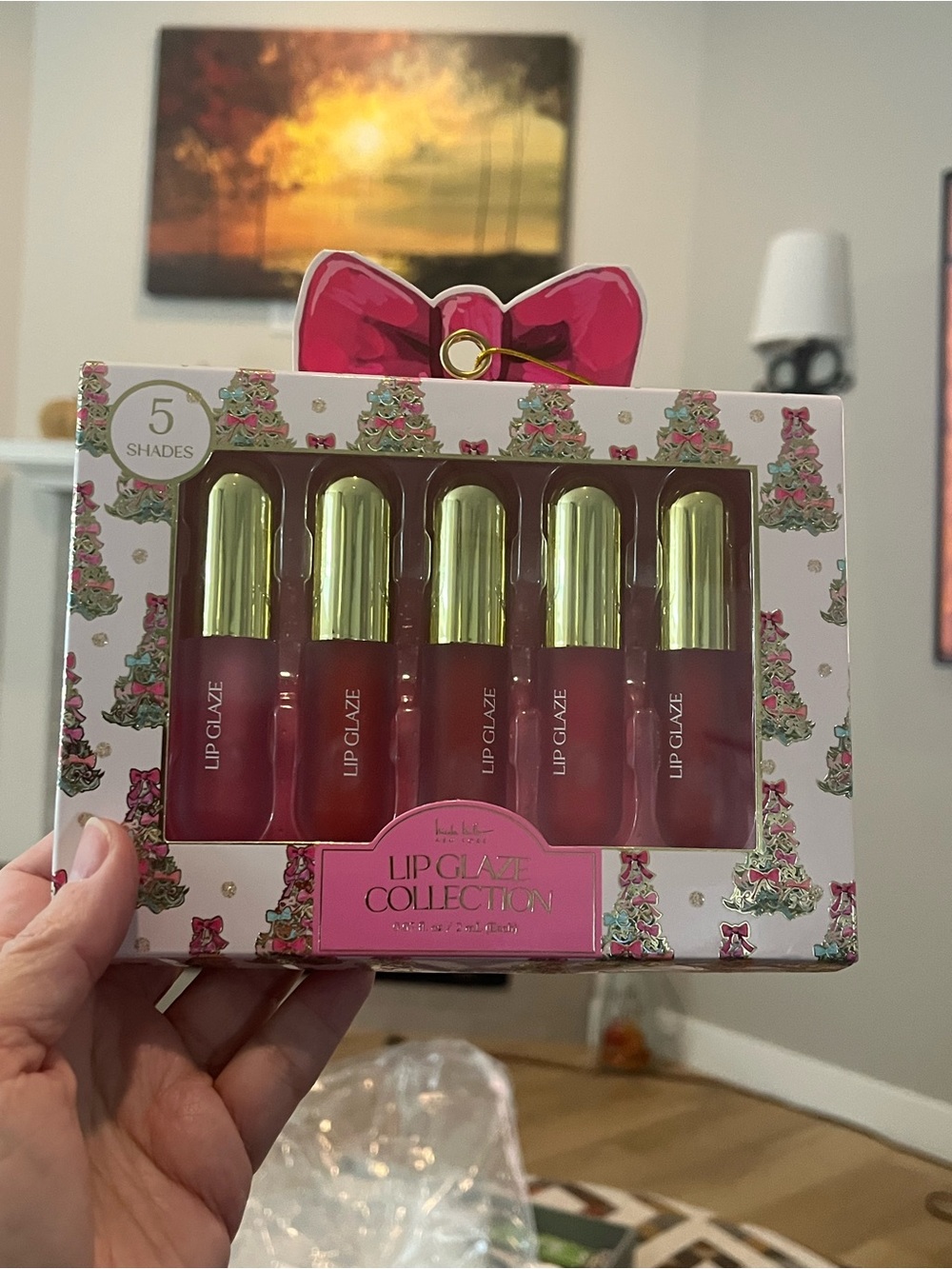 New Nicole Miller 5 Shade Pink Lip Gloss Set